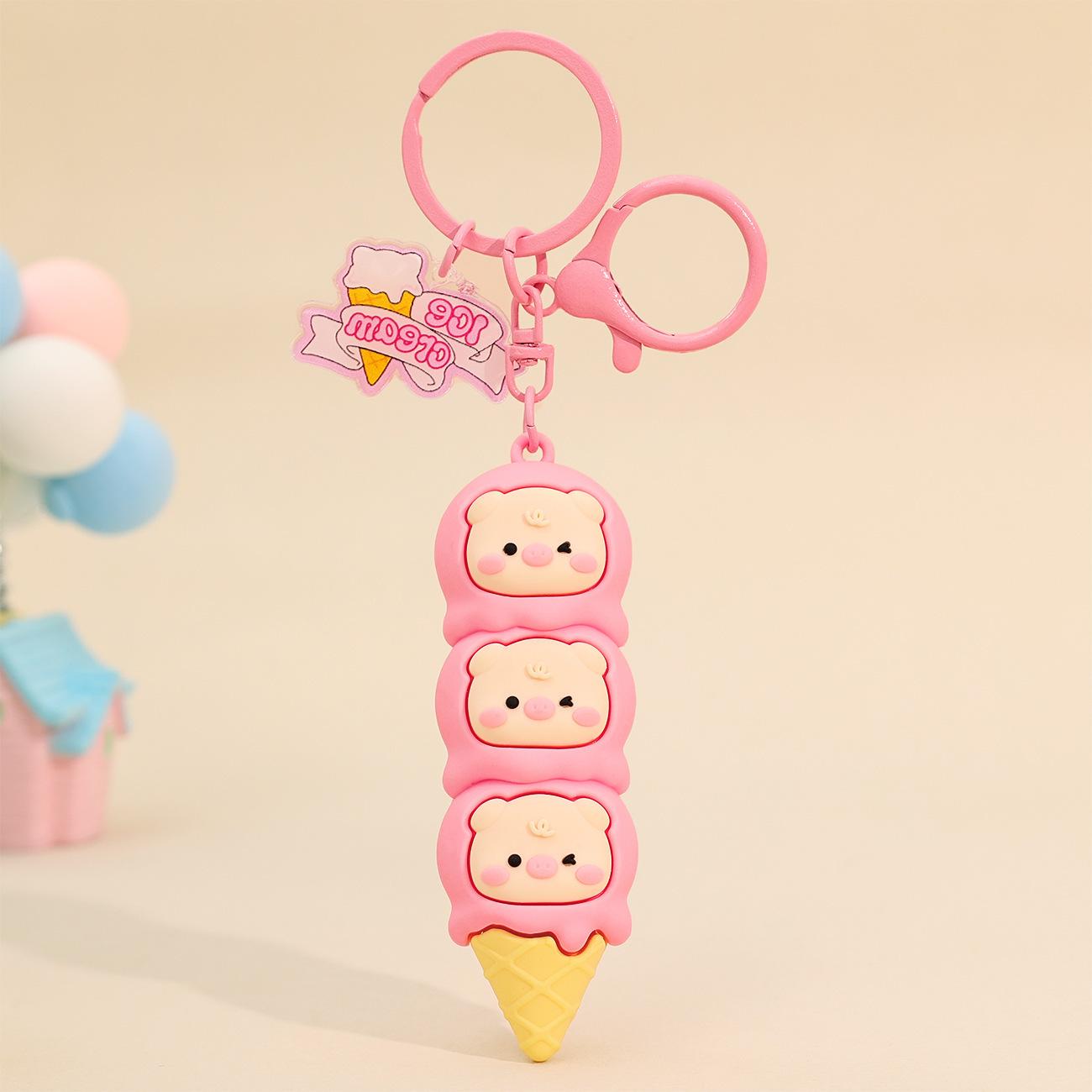 Gantungan Kunci Aksesori Tas Seri Piggy Panda Ice Cream
