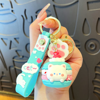Gantungan Kunci Bag Charm Seri Cute Cat on Macaron