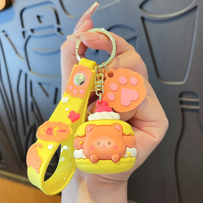 Gantungan Kunci Bag Charm Seri Cute Cat on Macaron