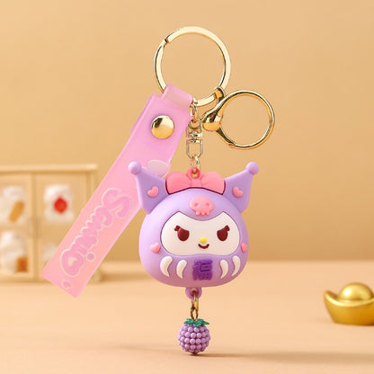 Gantungan Kunci Bag Charm Aksesori Tas Seri Sanrio X Daruma Dgn Strap