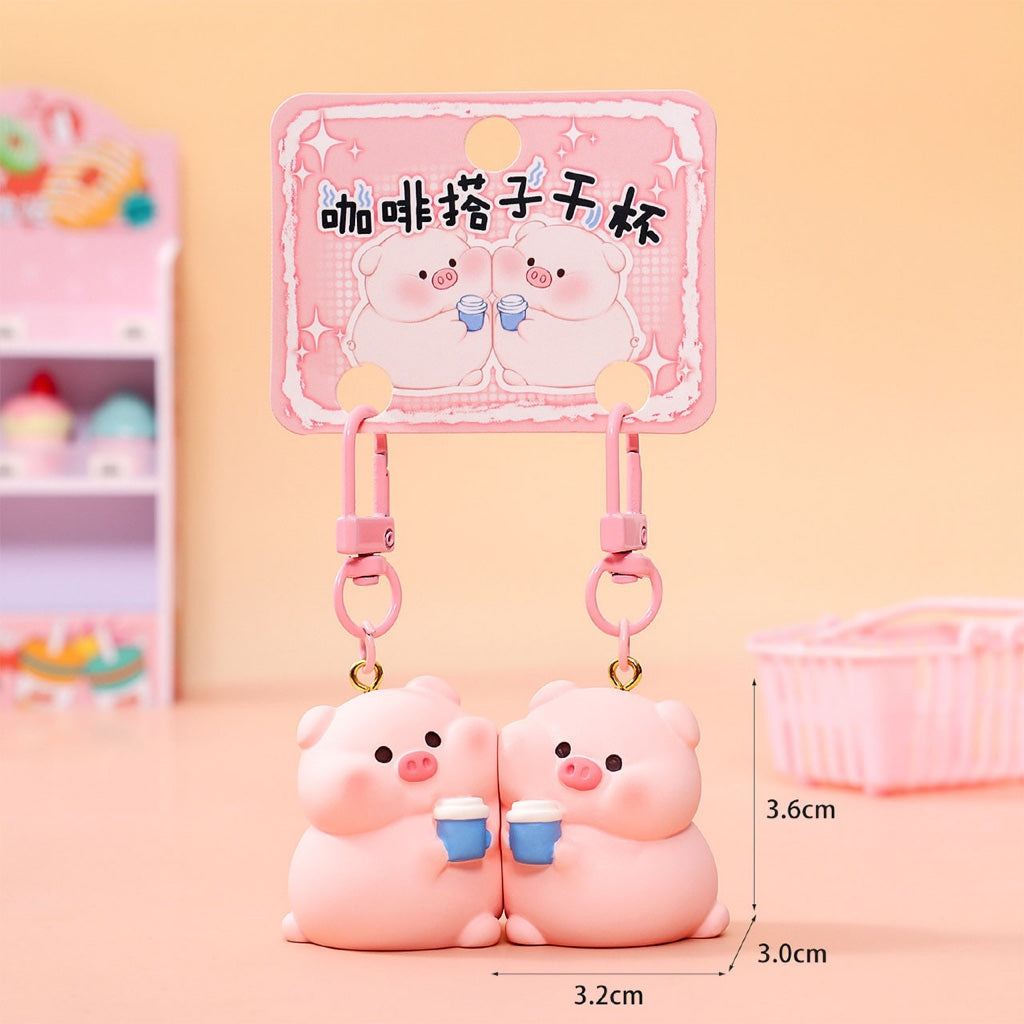 Gantungan Kunci Couple Pasangan Magnet Seri Piggy And Puppy