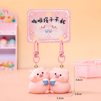 Gantungan Kunci Couple Pasangan Magnet Seri Piggy And Puppy
