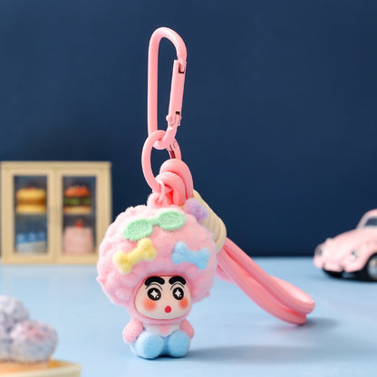 Gantungan Kunci Bag Charm Aksesori Tas Shinchan Kribo Dgn Pita