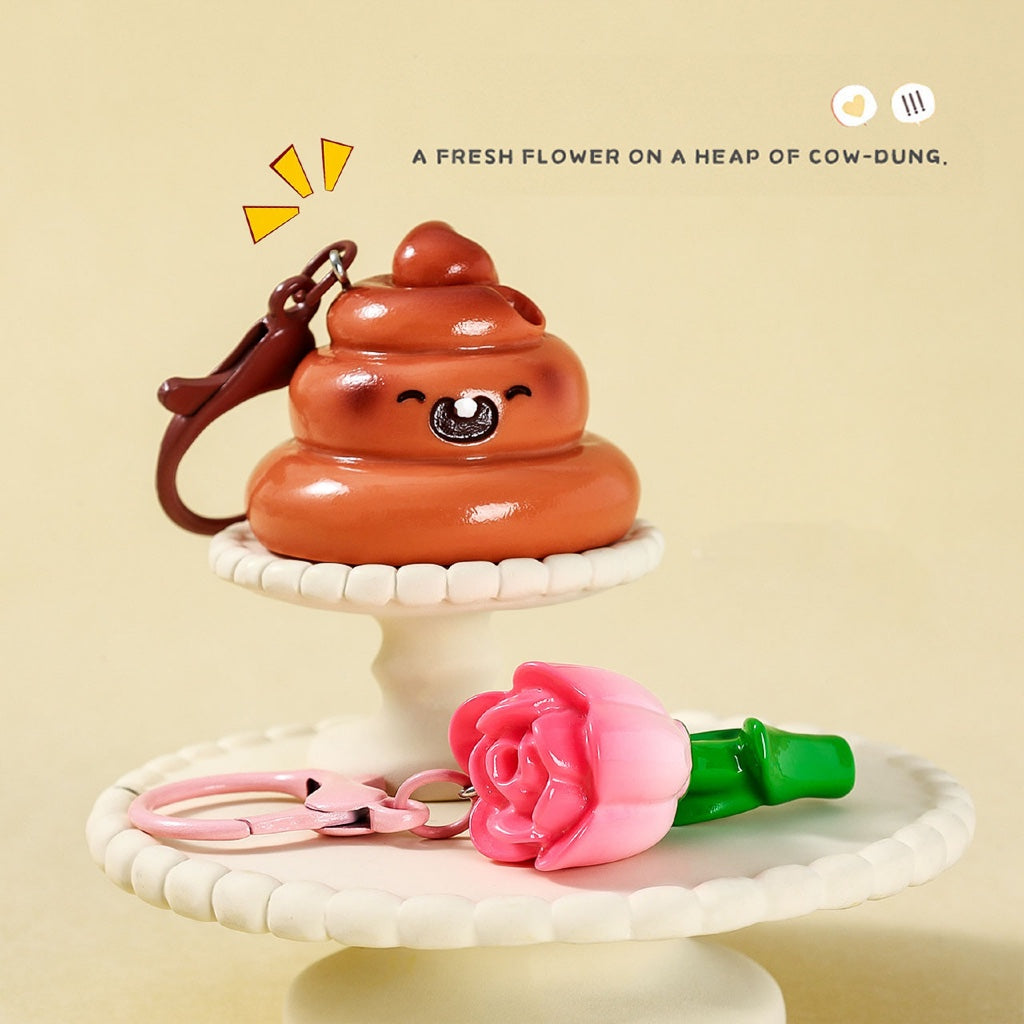 Gantungan Kunci Bag Charm Aksesori Tas Seri Poop Dan Bunga