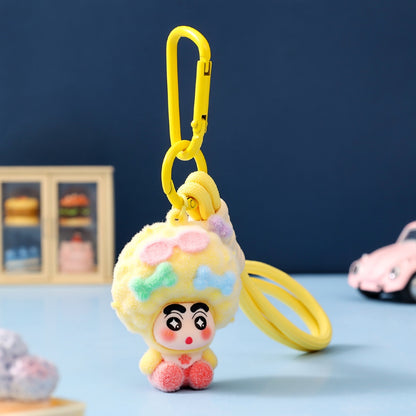 Gantungan Kunci Bag Charm Aksesori Tas Shinchan Kribo Dgn Pita