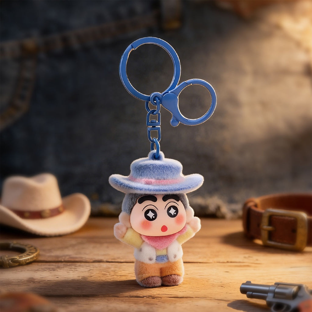 Gantungan Kunci Bag Charm Aksesori Tas Model Shinchan Cosplay Koboi Cowboy