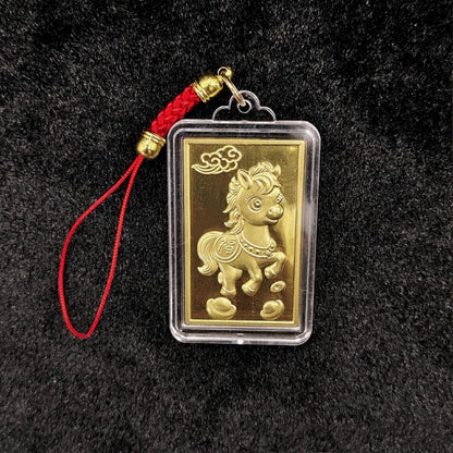 Gantungan Kunci Strap HP Kuda Emas Lucky Bag Charm Aksesori Tas