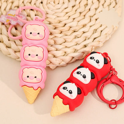 Gantungan Kunci Aksesori Tas Seri Piggy Panda Ice Cream