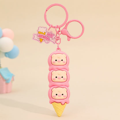 Gantungan Kunci Aksesori Tas Seri Piggy Panda Ice Cream