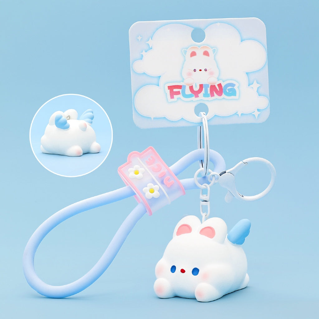 Gantungan Kunci Bag Charm Strap Seri Flying Piggy And Bunny