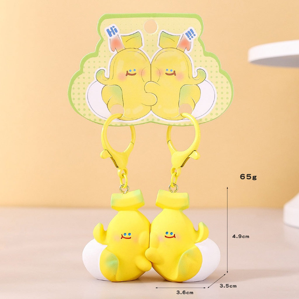 Gantungan Kunci Pasangan Couple Bag Charm Model Capybara Pink Pisang Gajah Kacang