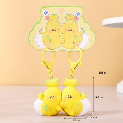 Gantungan Kunci Pasangan Couple Bag Charm Model Capybara Pink Pisang Gajah Kacang
