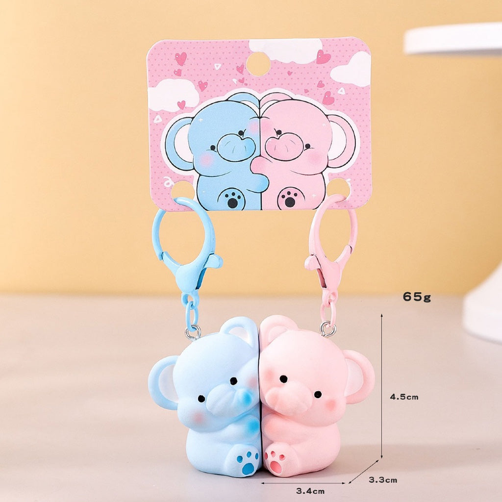 Gantungan Kunci Pasangan Couple Bag Charm Model Capybara Pink Pisang Gajah Kacang