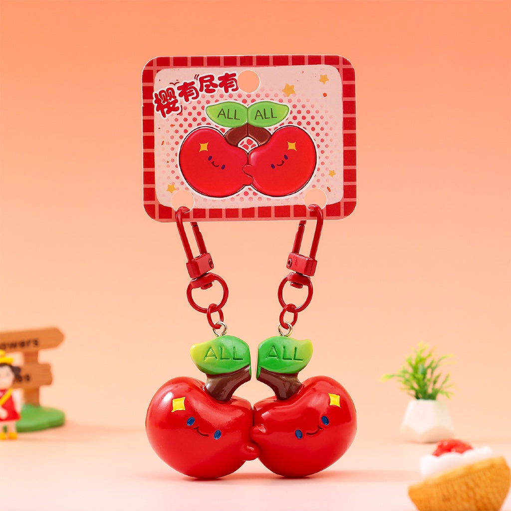 Gantungan Kunci Bag Charm Aksesori Tas Magnet Couple Seri Cherry