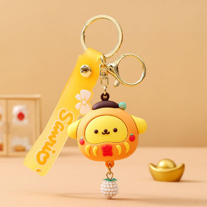 Gantungan Kunci Bag Charm Aksesori Tas Seri Sanrio X Daruma Dgn Strap