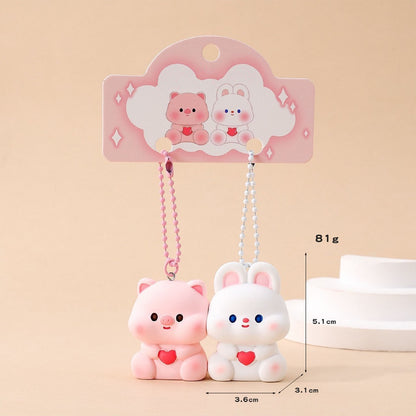 Gantungan Kunci Bag Charm Aksesori Tas Seri Pink Piggy And White Bunny