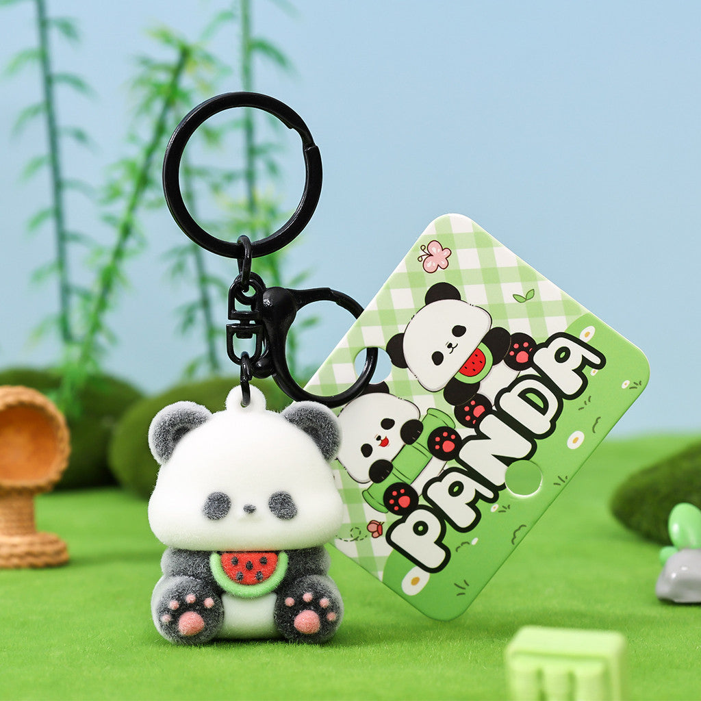 Gantungan Kunci Bag Charm Karakter Relaxing Panda in Bamboo Forest Aksesori Tas