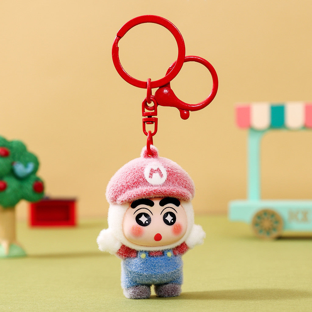 Gantungan Kunci Bag Charm Karakter Kartun Shinchan Kostum Cosplay Mario