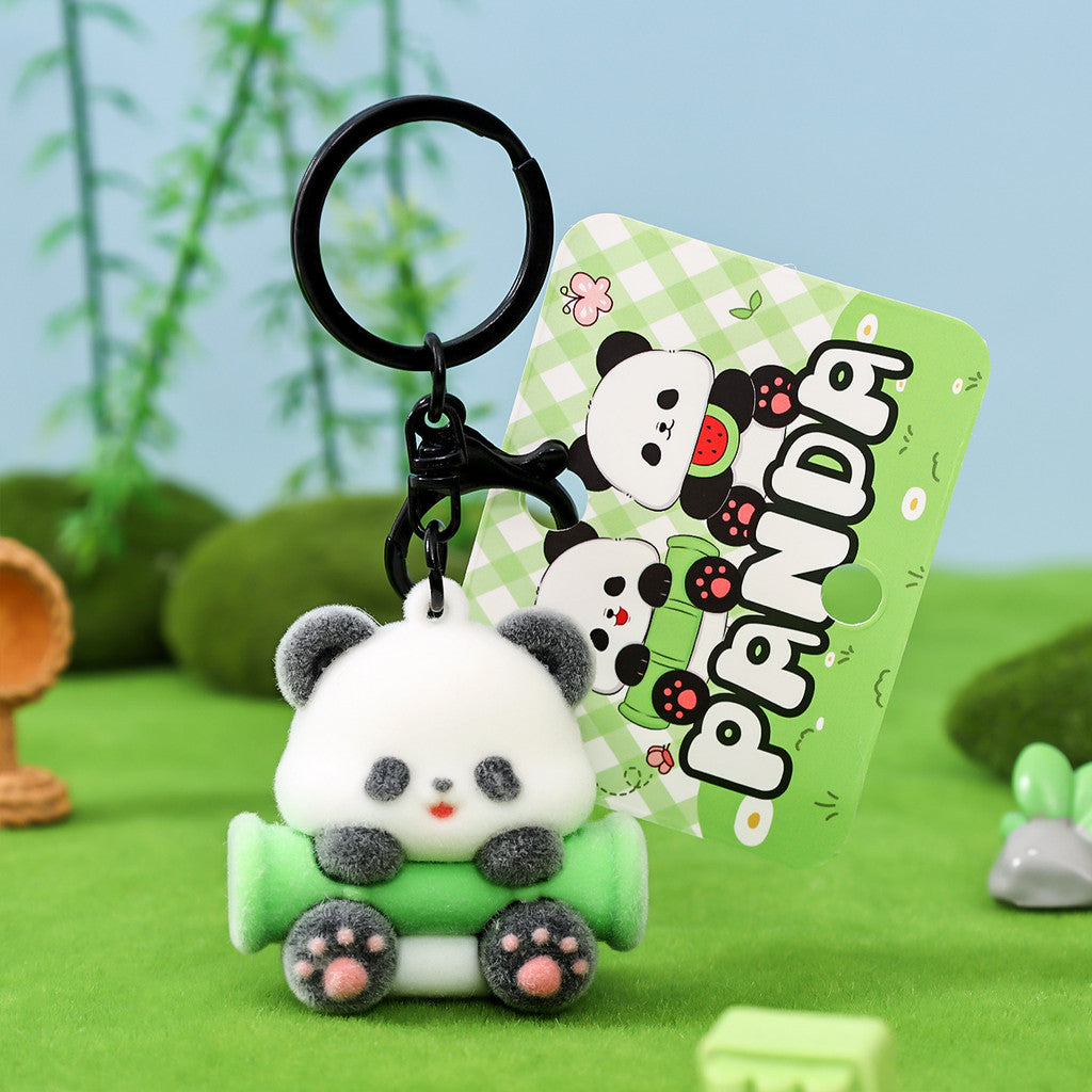 Gantungan Kunci Bag Charm Karakter Relaxing Panda in Bamboo Forest Aksesori Tas